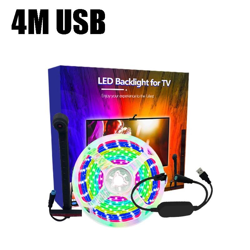 

Светодиодная лента синхронизации экрана телевизора RGBIC Фоновая подсветка Управление приложением для экрана телевизора и компьютера Декорации фона