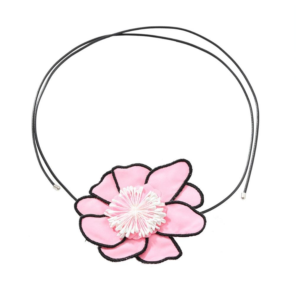 

Ожерелье из ткани ручной работы с цветочным узором, большое винтажное колье-чокер, модная свадебная бижутерия, для женщин, для девушек