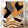 Modern Colorful Bathroom Shower Curtain Black, White Orange Geometric Design For Bathtub Decoration Polyester Fabric Waterproof