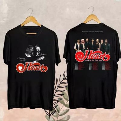 Rock Band Heart 2025 Tour Shirt, Heart Band Royal Flush Tour 2025 T-Shirt Unisex T-Shirt