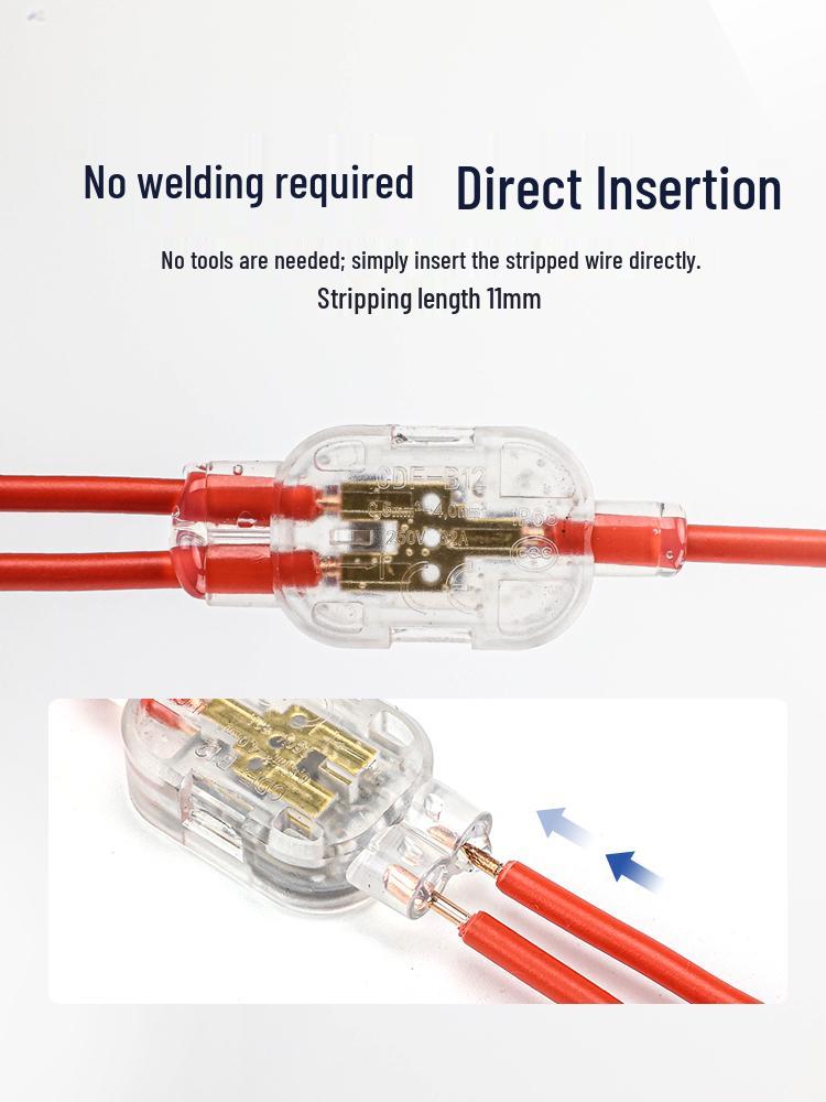 Compact Waterproof 2-In 2-Out Quick Wiring Terminal for Single Strand Hard Wire