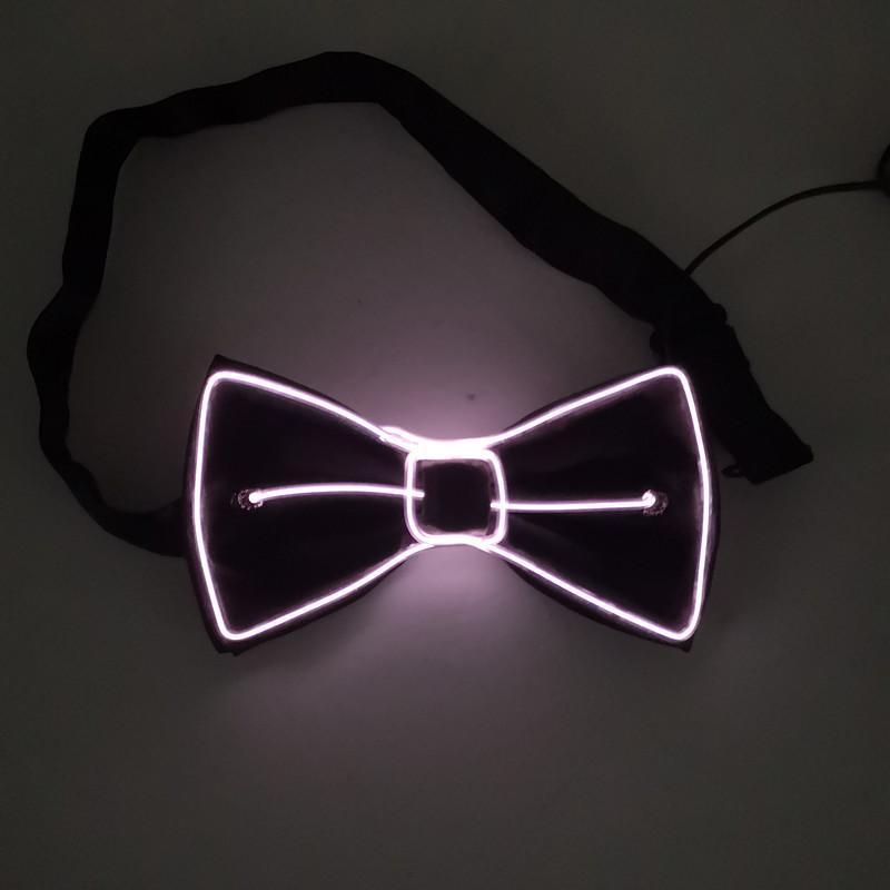 Men Glowing Bow Tie EL Wire Neon LED Luminous Party Haloween Christmas Luminous Light Up Decoration Bar Club Stage Prop Clothing