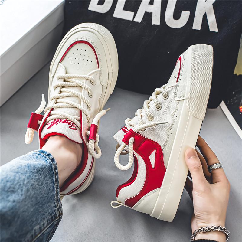 Fashion 2024 Designer Low top Canvas Shoes Men Harajuku Beige Casual Sneakers Men Street Hip hop Sneakers Lace-up Vulcanized Shoes Man