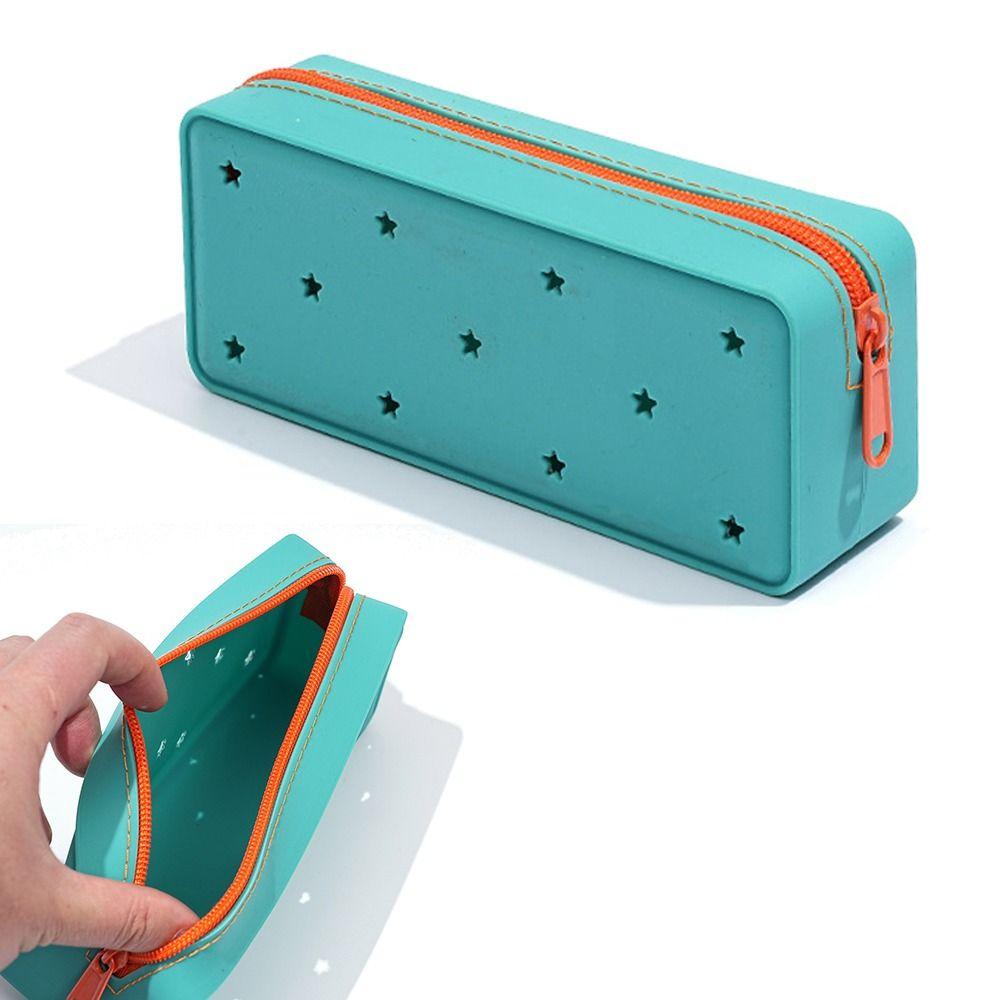 Waterproof Silicone Pencil Case Breathable Stationery Storage Bag Cute Makeup Organizer  Office
