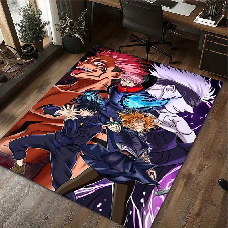 Jujutsu Kaisen Characters Home Carpet Office Decorative Carpet For Living Room Bedroom Door Mat Floor Rug Computer Chair Area Rug