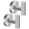2Pcs Polished Bathroom Towel Hooks Stainless Steel Coat Robe Hook Wall Hanger with Screws Towel Rack Hang Hook for Kitchen Hotel