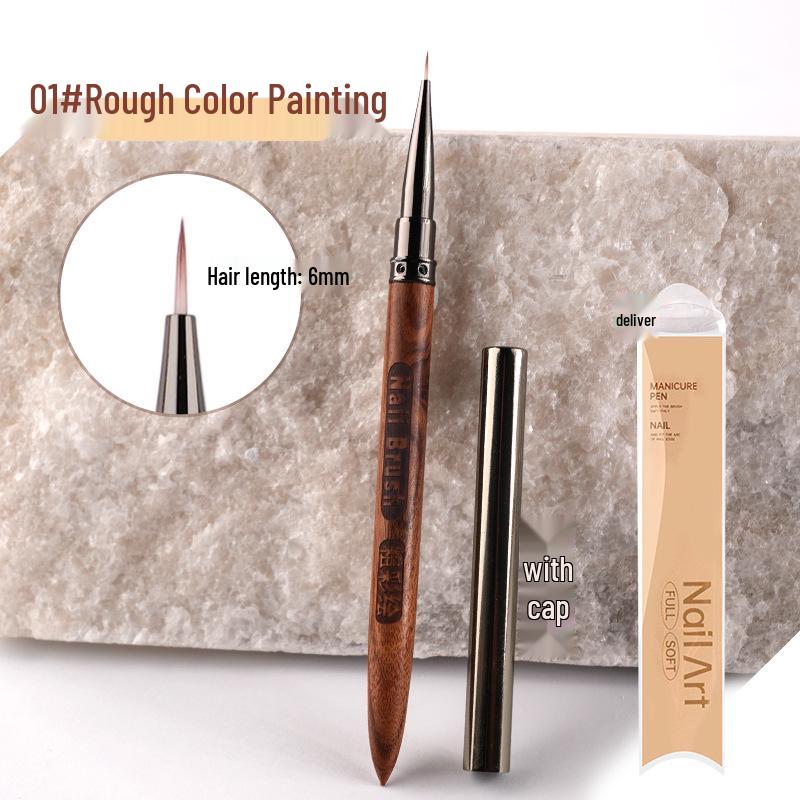 Popular Sandalwood Nail Art Brush Set: Liner, Triangle, and Flower Design Pens