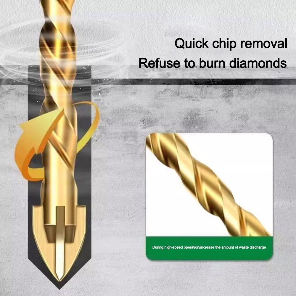 Four-Edged Cross Hex Tile Drill Bit Non-slip High Hardness Hexagonal Shank Drill Bit Set Concrete Brick Hole Opener