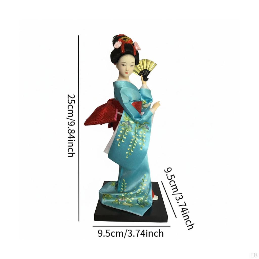 23cm (9 Inch) Japanese Geisha Doll, Asian Sculpture, Desk Ornament, Collectible Figurine, for Bar