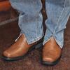 Knight Boots for Men Western Cowboy Boots Slip On Men's Leather Boots 2025 Wear-resistant Horseshoe Heel Social Shoes Male Botas