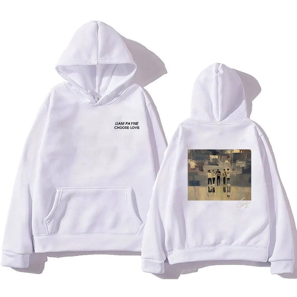 Liam Payne Choose Love Hoodie Mode Herren/Damen Hoodies Harajuku Ästhetik Unisex Winter Fleece Pullover Sweatshirt Vintage