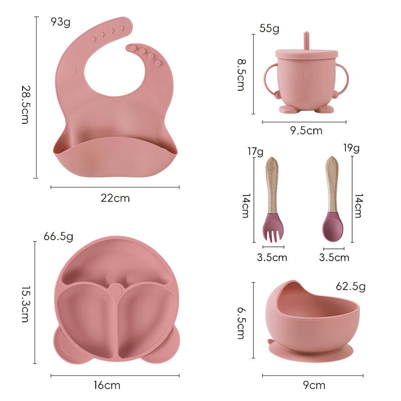 Silicone Suction Cup Bowl & Spoon Set for Babies - Children's Tableware