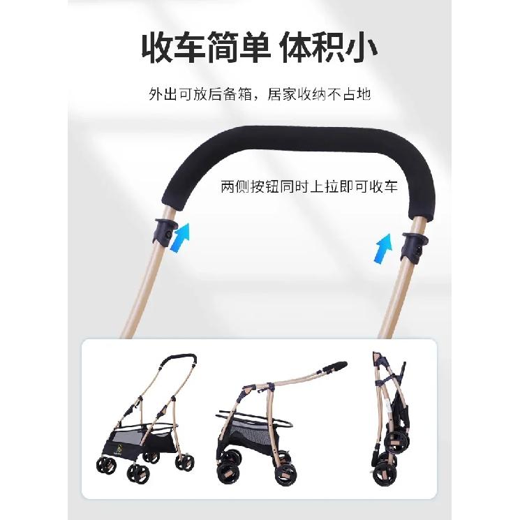 new Outdoor large space, four wheeled cat, dog, and dog cart, lightweight foldable and separated pet cart Pet Strollers