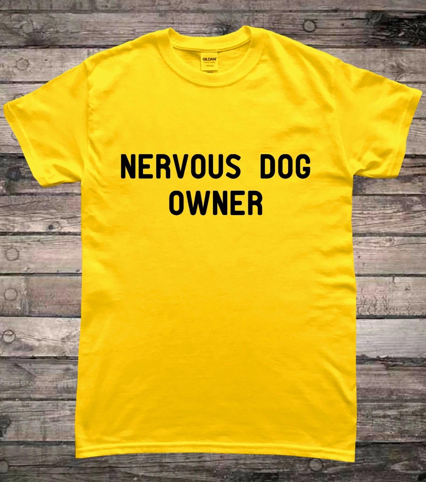 Nervous Dog Owner Dog Walking Warning T-Shirt S