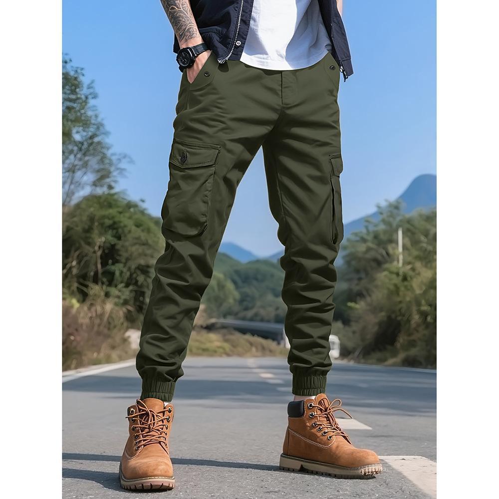 Men's Tooling Casual Pants Spring and Autumn Multi-pocket Leggings Support OEM