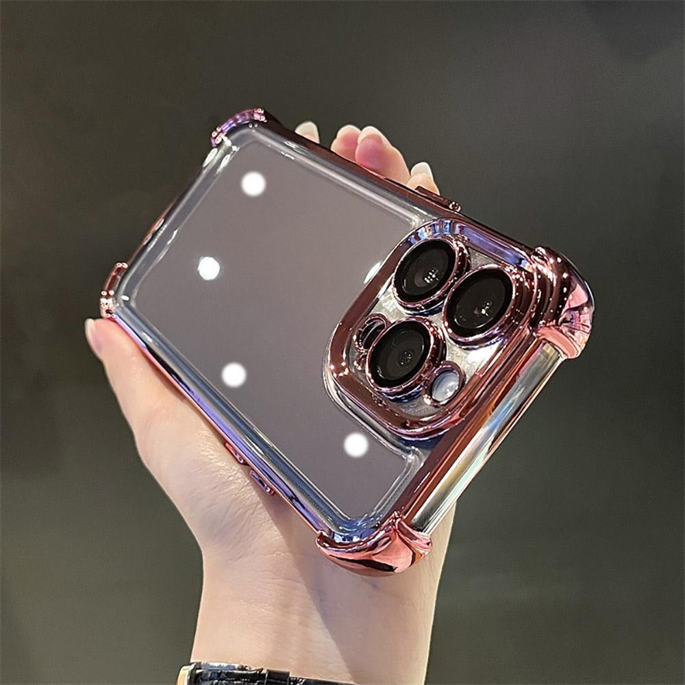Anti fall transparent phone case For Honor 200 100 90 80 70 60 Pro Casing Soft Silicone TPU Electroplating Clear Lens Protection Back Cover