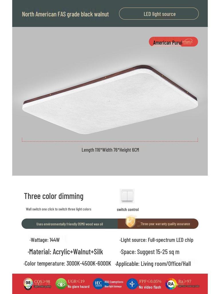 Retro Walnut Zen Ceiling Light with Song Dynasty Silk Aesthetics