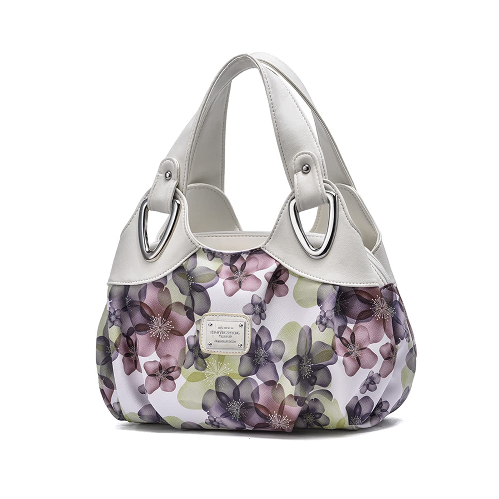 

Floral Multiple Stylish Shoulder A4 Large PU White and Green Floral Perfect Gift NICOLE&DORIS Women s Handbag, Print, Compartments, Bag, Size,