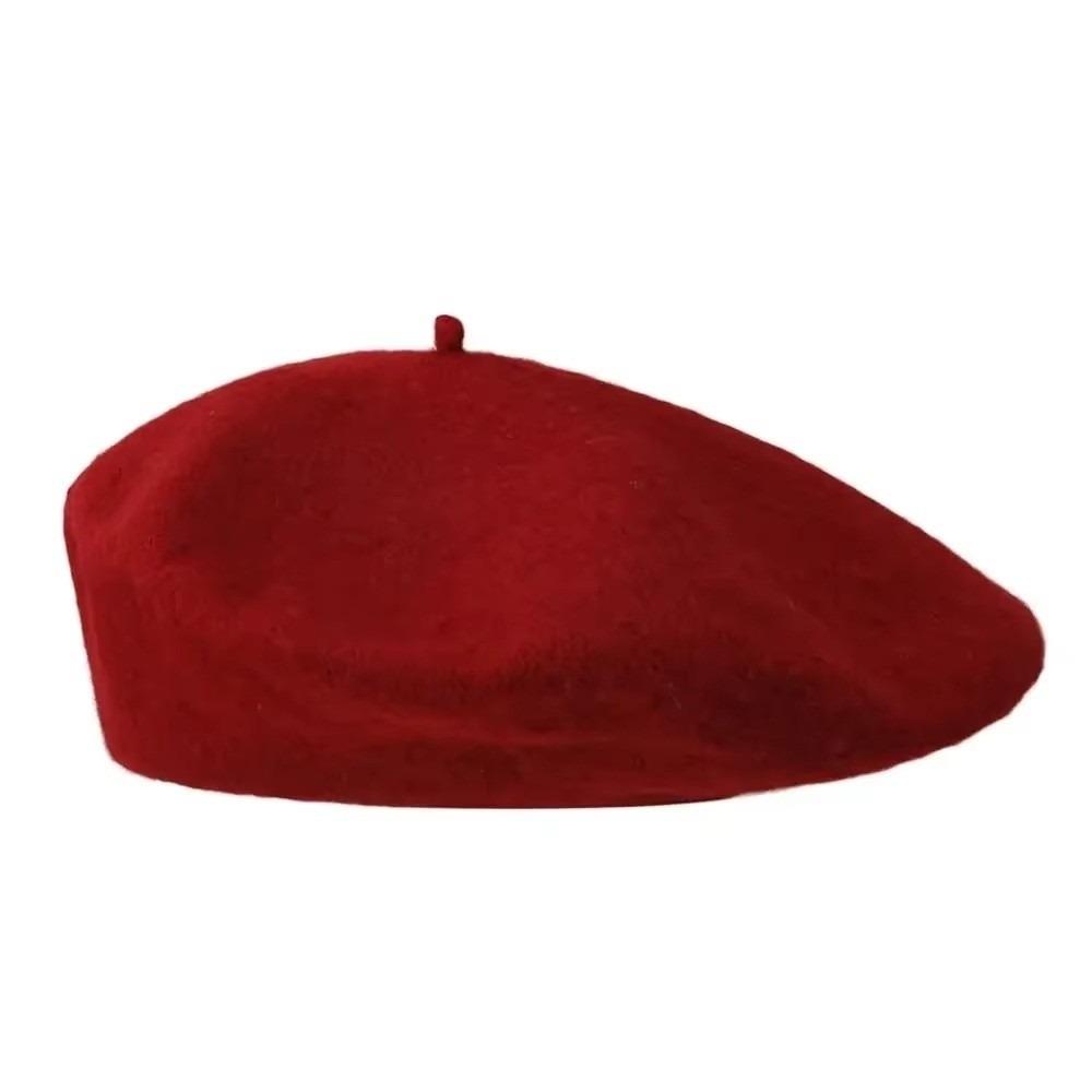 Soft Beret Hat Knitted Beanie Cap Streetwear Wool Painter Hat Daily Outfit