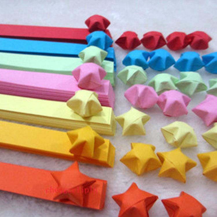 4 Color Mixing Set Star Papers Lucky Star Origami Paper Strips DIY Handmade Orgami Paper Craft Paper