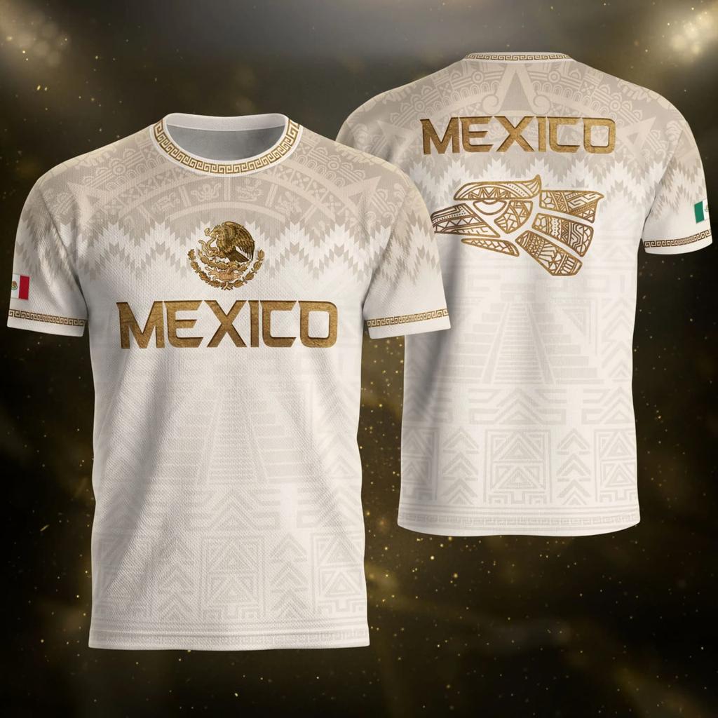 Men's National Team Supporter Soccer Jersey Short Sleeve Mexico Football Casual Top Fan Shirt for World Cup