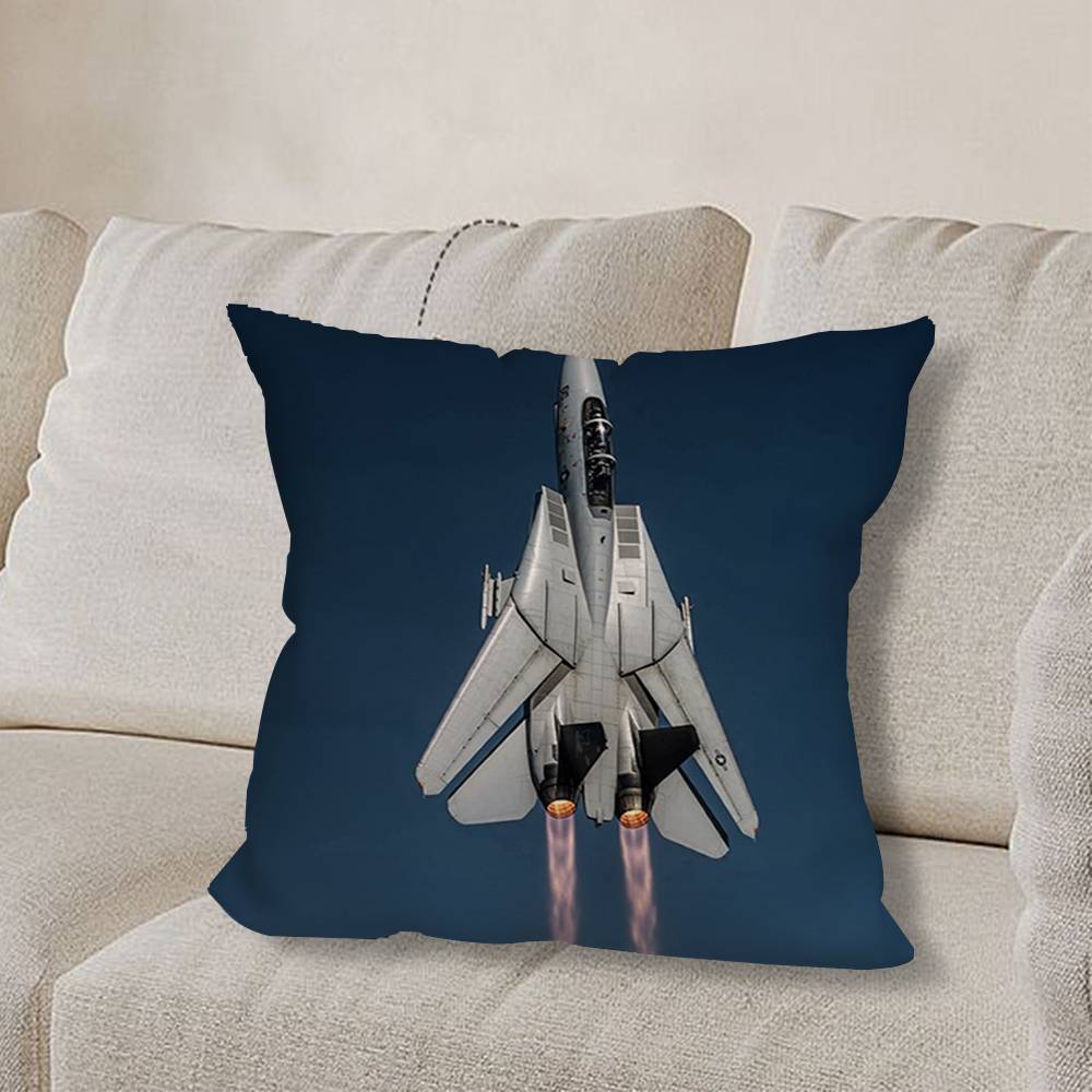 F-F35 F-Fighter Jets F22 Pillow Case Anti-dustmite Pillowcase Invisible Zipper Silky Short Plush Sofa Cushion Cover