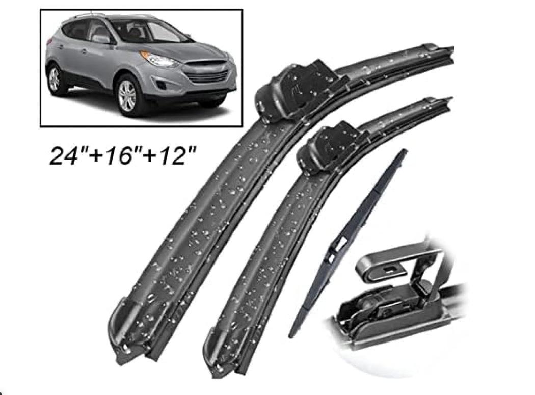 Suitable for Hyundai Tucson MK2 Ix35 2010-2015 wiper wiper front and rear wiper blade set чёрный