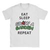 Unisex Women Funny Game Eat Sleep Grow A Garden Repeat Gamer T Shirts 100 Cotton Clothes O Neck Tee Shirt Plus Size TShirts