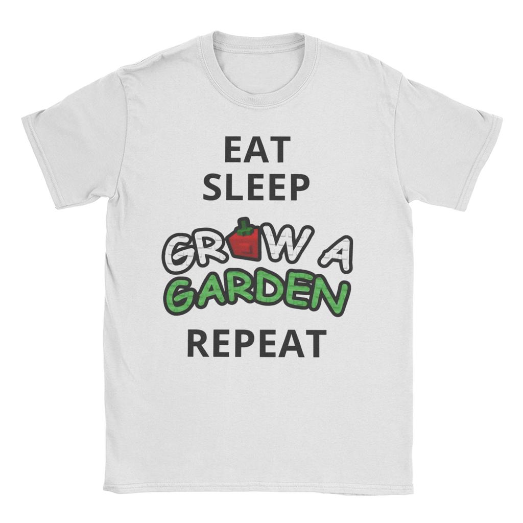 Unisex Women Funny Game Eat Sleep Grow A Garden Repeat Gamer T Shirts 100 Cotton Clothes O Neck Tee Shirt Plus Size TShirts