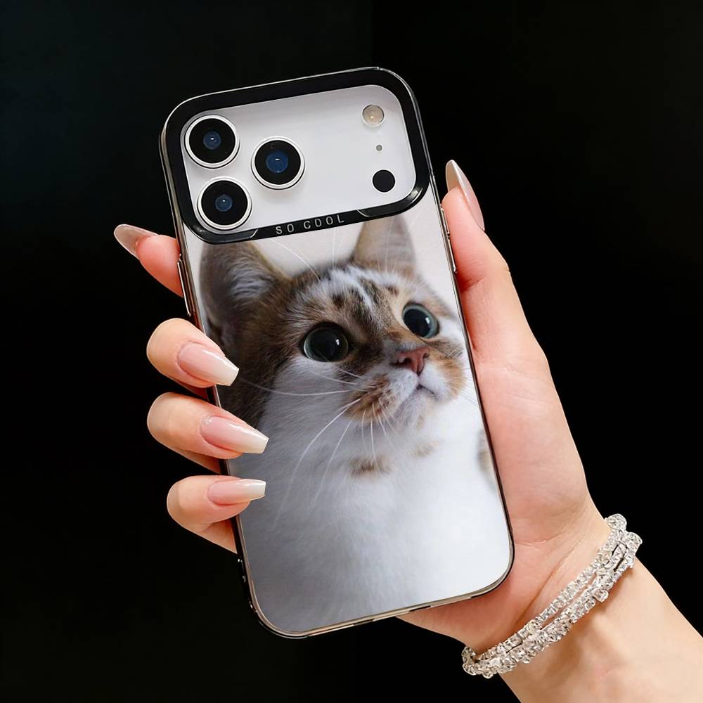 DIY Photo Cover Phone Case For iPhone17, 16,15,14,13,12 Pro Max Black Candy Matte Shockproof Cover