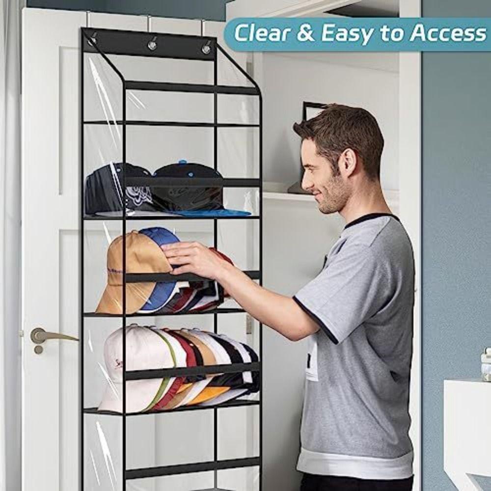 Wall Mounted Multi-layer Storage Bag Large Capacity Over The Door Organizer  Holds Up To 72 Caps