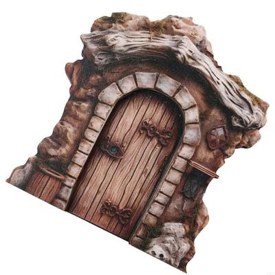 Miniature Fairy Garden Accessories Fairy Door for Tree Garden Sculpture Lawn X3UC