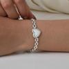 Stainless Steel Love Heart Bracelet for Women, Simple Anniversary Jewelry Gifts