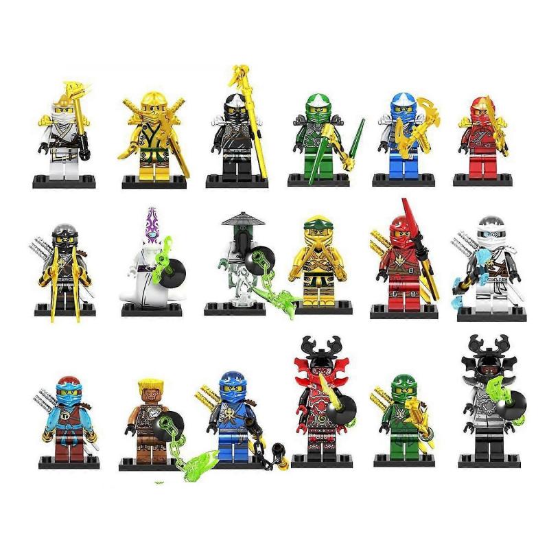 Set Of 18 Pcs Ninjago Mini Figures Kai Jay Sensei Wu Master Building Blocks Toys
