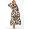Flower Patterned Long Arm Sliped Shooting Dress