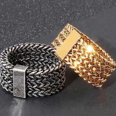 Anello a fascia in maglia di squame di pesce retrò in acciaio inossidabile per uomo, donna, coppia unisex, fedi nuziali, nome inciso