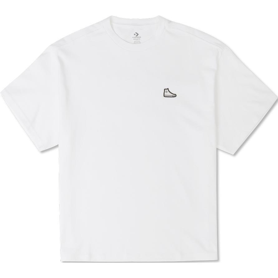 Converse Go-To Sneaker Patch T-Shirt Asia Sizing White Unisex 10025397-A02 XXL