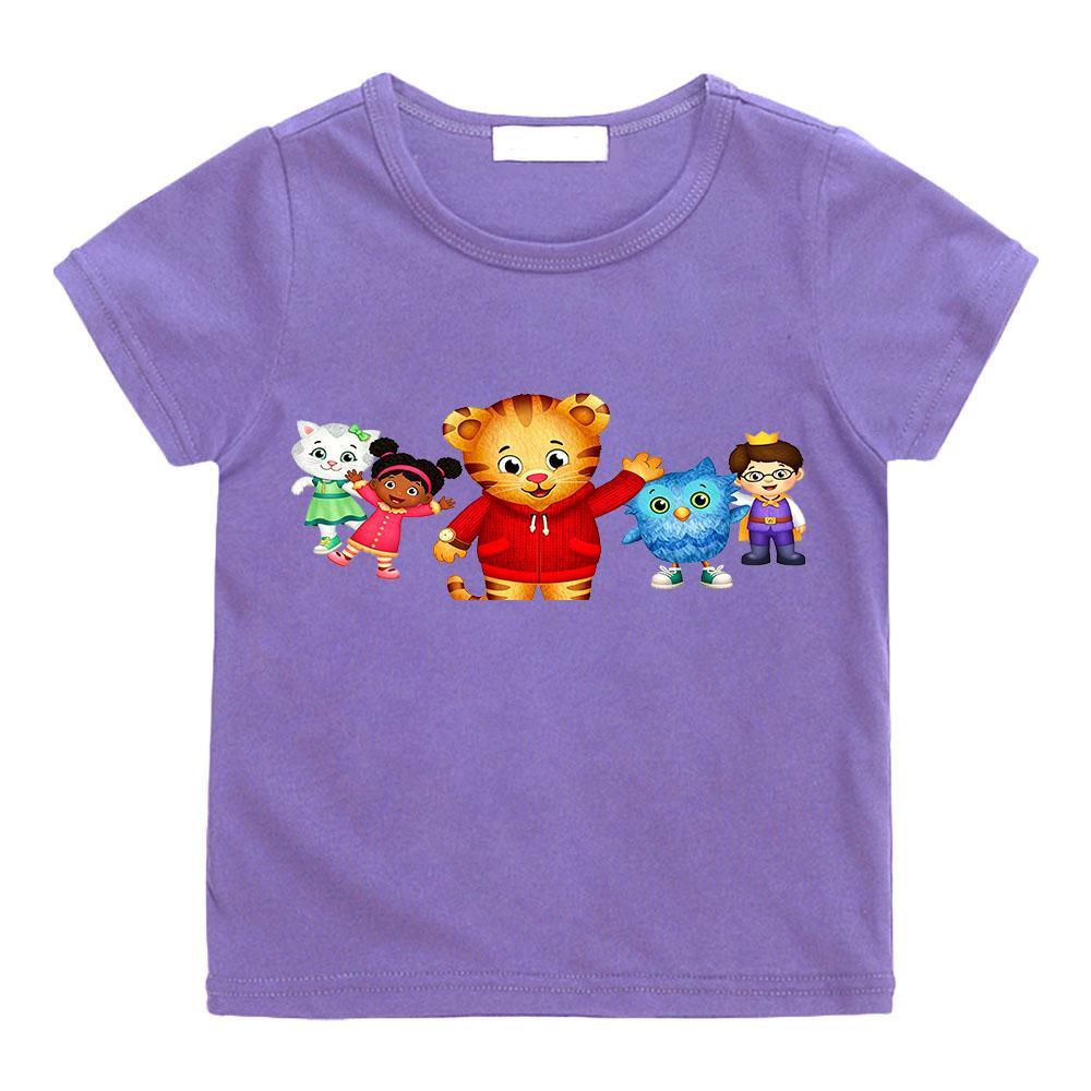 Daniel Tiger’s Neighborhood Children's T-shirts Cotton Cartoon Print Short Sleeve Funny Boys Cute Girls Tees Casual Tops Summer