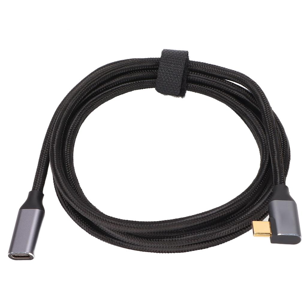 Type C Extension Cord 4K Resolution 10Gbps Good Heat Dissipation Right Angle Type C Extension Cable for Tablets Phone