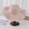 Summer Big-Brimmed Straw Hat Women'S Sunscreen Sunshade Seaside Outing Wavy Edge Fashion Versatile Wide-Brimmed Sun Hat