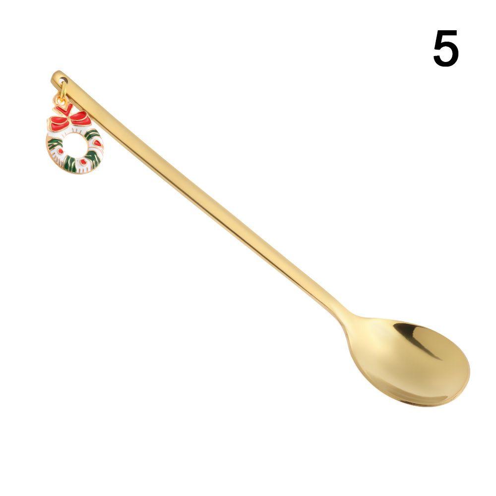 Kitchen Xmas Gifts Christmas Table Ornament Tableware Stainless Steel Coffee Spoon