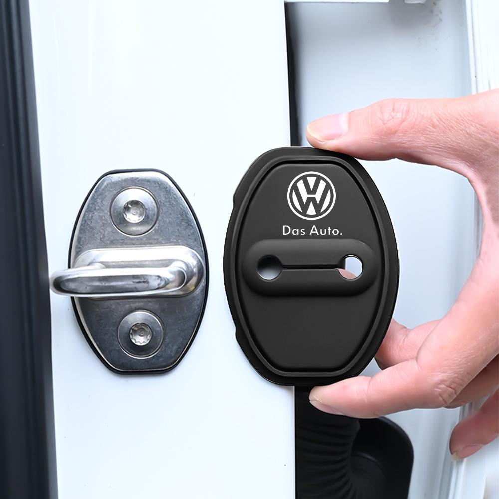 2/4Pcs Silicone Car Door Protective Cover Auto Door Locks Guard Shock Pads for Volkswagen VW R 4 Motion Caddy CC Golf 5 6 7 Bora