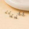 Simple Daily Exquisite Small Three-Piece Earrings Love Bow Diamond Fashion Commuter Earrings