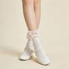 White Women Socks Lolita Bowknot Socks Japanese Short Crew Socks  Spring Summer