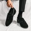 British Leather Shoes with Heightened Inner Suede Leather Beanie Shoes Lazy Casual Tassel