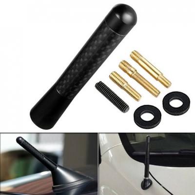 3 Antenna Inch Car Short FM Radio Black Fit Kit Universal Screw Fiber