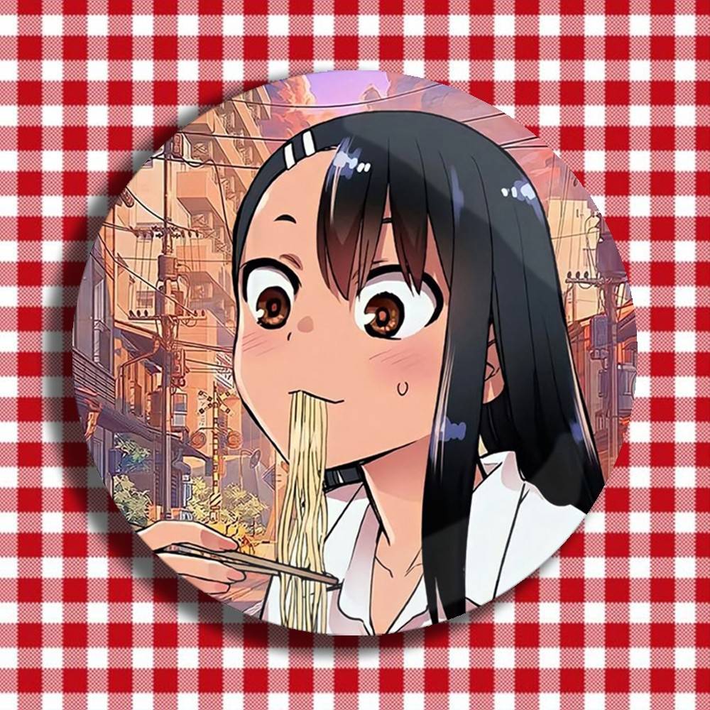 Don't Toy With Me,Miss Nagatoro-San Laser Badge Creative Pins Brooch for Decor Gifts Fans Collect Easter decorations