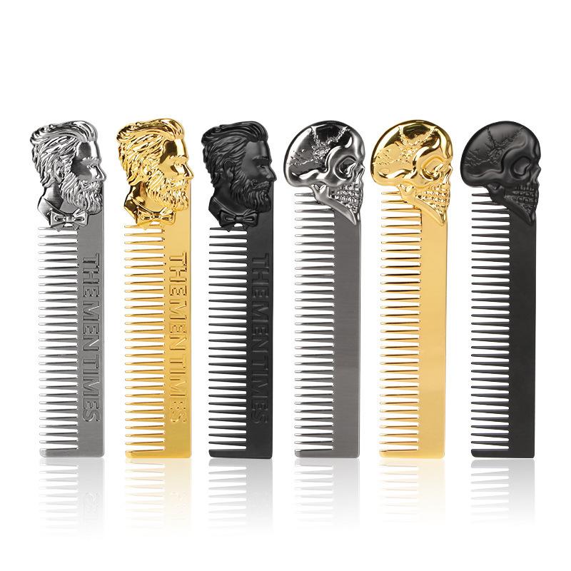 Zinc Alloy Oil Large Back Styling Comb, Portable Beard Hair Comb