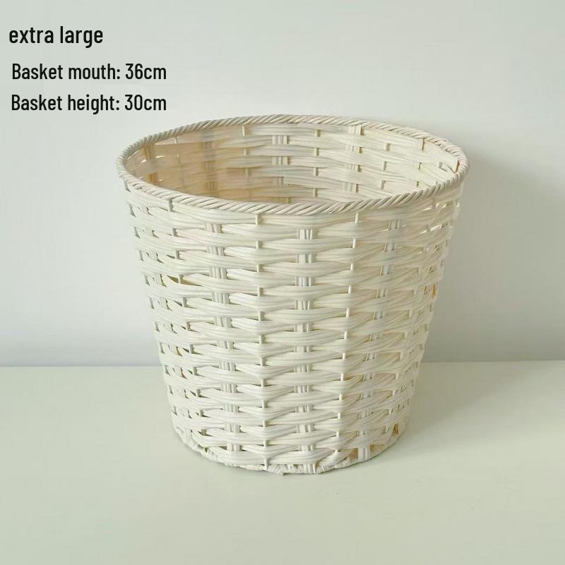 Pastoral-Style Handwoven Rattan Flower Basket - Small Decorative Green Plant Basket