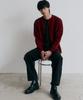 Nodu Single Line Round Cardigan [Burgundy]